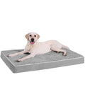 KSIIA Orthopedic Dog Bed Extra Large Dog Bed with Removable Machine Washable Cover Waterproof Crate Pad with Egg Crate Foam and Non-Slip Bottom, 53x36 Inch, Light Gray
