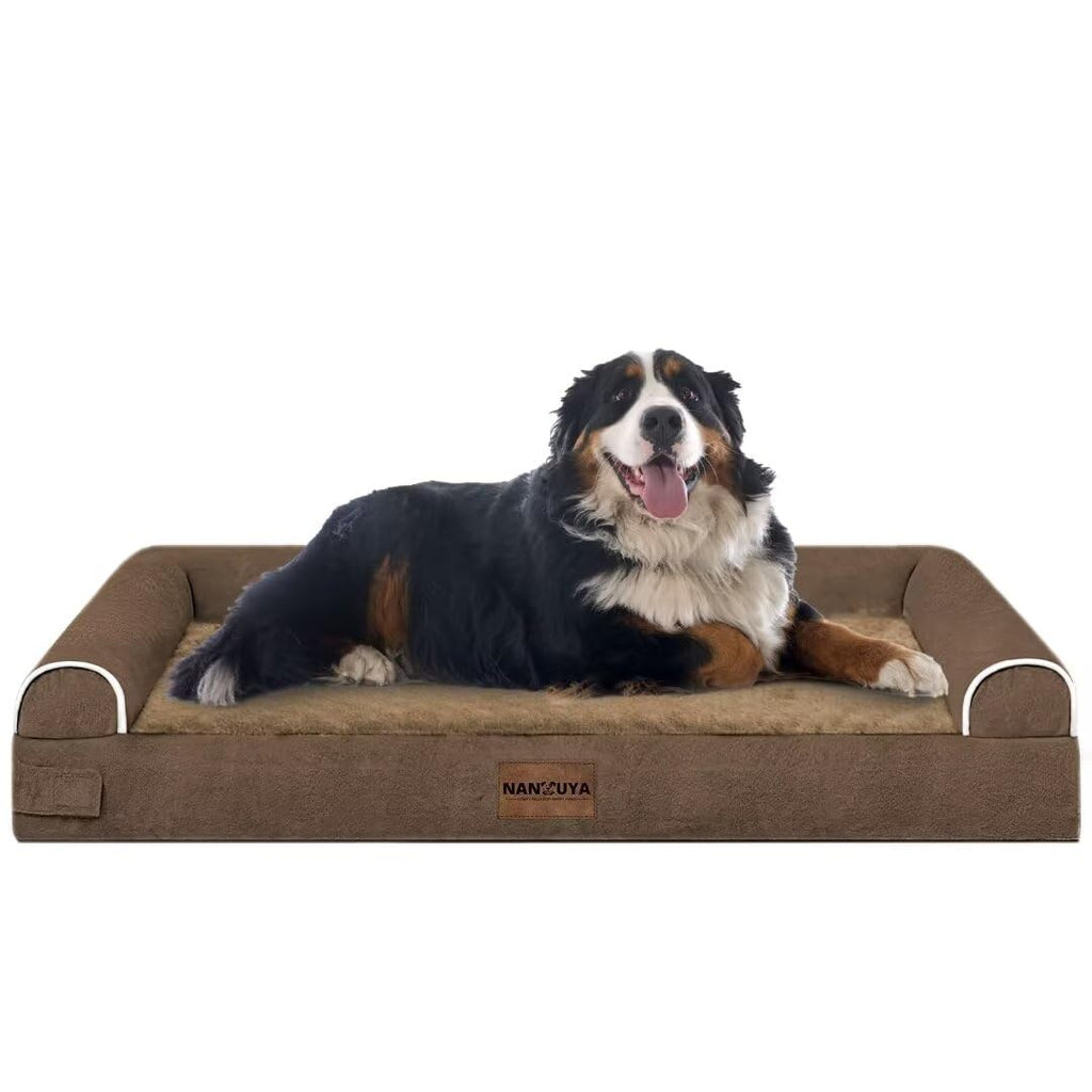 NANUYA Orthopedic Dog Bed for Jumbo Dogs, 53 x 42 Inch, Brown