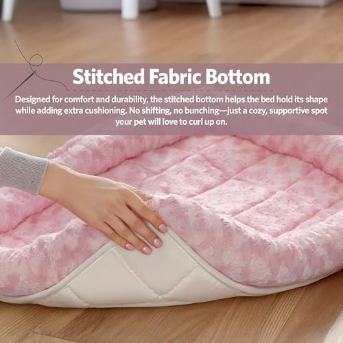 MidWest Homes for Pets QuietTime Fashion XXS Dog Bed – Pink Faux Fur Bolster, Ultra-Soft and Machine Washable, Fits 18-Inch Crates and Carriers, for Small Dogs and Cats