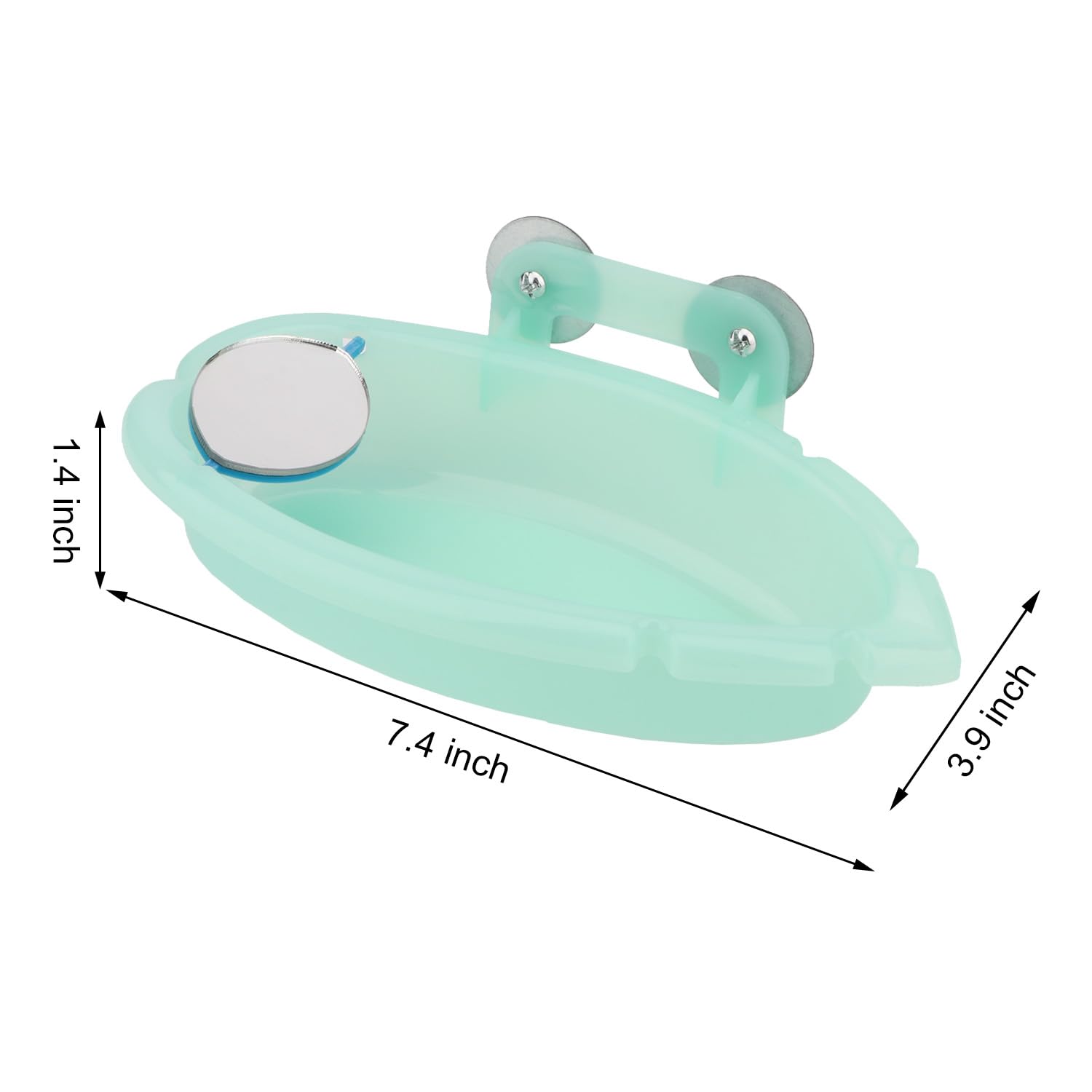 Wontee Bird Bath with Mirror for Small Birds Budgie Parakeet Cage, Green