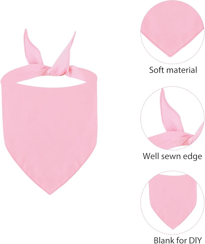 BRT Bearingshui Triangle Dog Bandana 12 Pack, Blank Dog Handkerchief Scarf, Adjustable Pet Puppy Plain Bandana(75 x 52 x 52 cm,Basic Color)