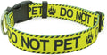 DWOOFG Dog Collar for DO NOT PET, Sturdy Durable with Buckle, Yellow Dog Collars for Small Medium Large Dogs, Premium Adjustable Polyester Pet Collar