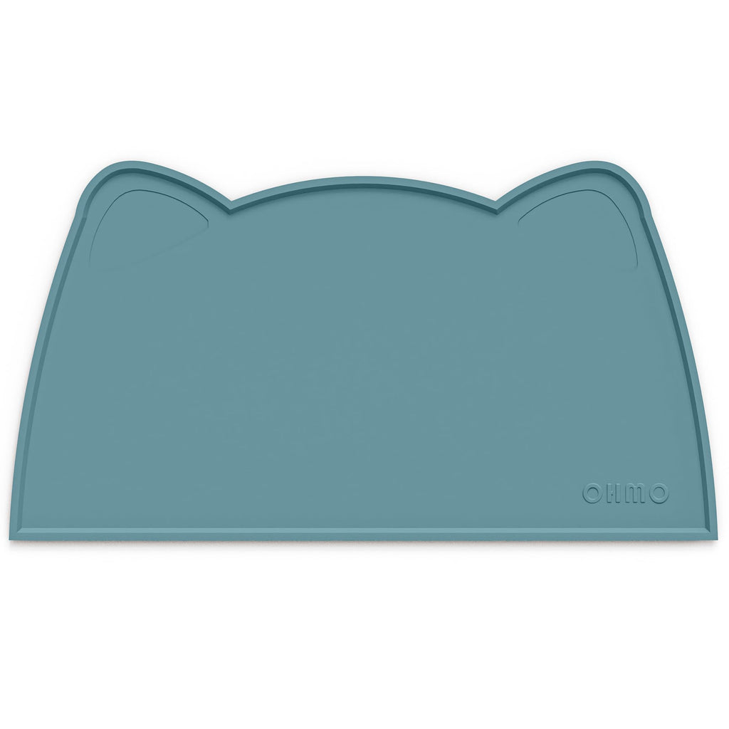 OHMO Cat Food Mat, Silicone Pet Feeding Mat, 20x12, Light Blue