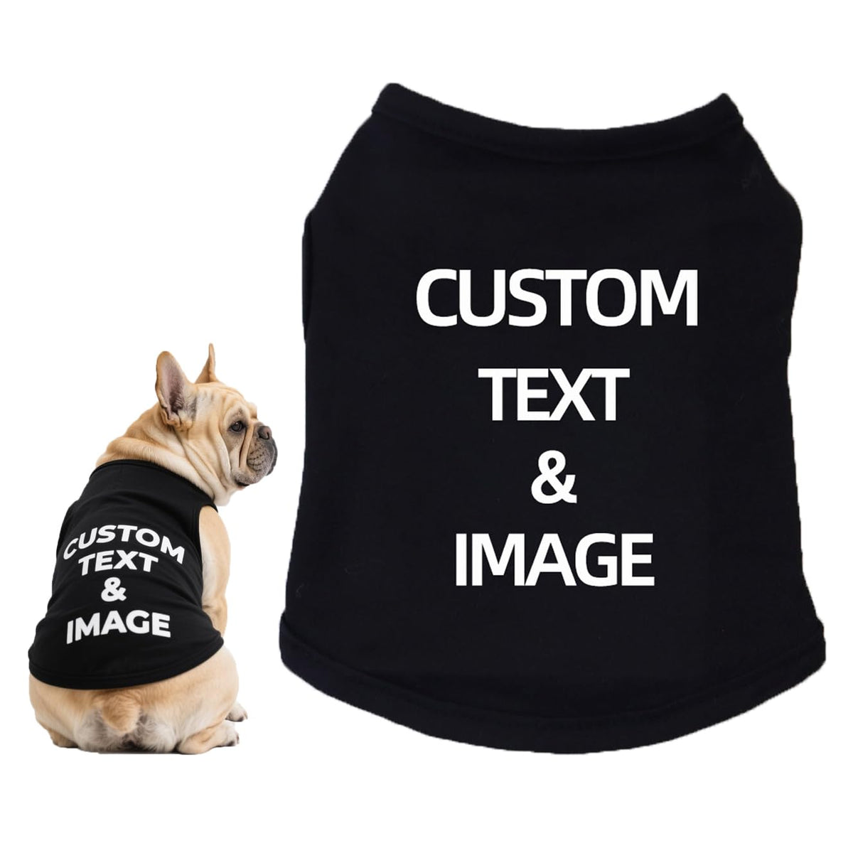Custom Dog Shirt,Personalized Pet Apparel with Name Text Photo Image,Lightweight Breathable Puppy Kitten Cotton Vest for Small Medium Large Dogs Cats,Puppy Gift (Blue, 5X-Large)