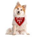 Do Not Pet Dog Bandana - Red Triangle Scarf, Funny Cute Pet Accessory, Gift for Dog Lover, for Small Medium Large Dogs (D37)