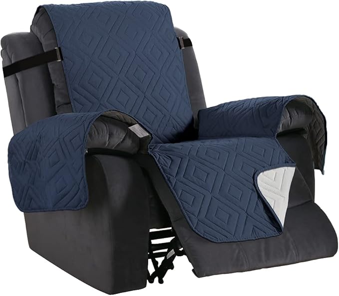 H.VERSAILTEX Reversible Chair Cover Furniture Protector Anti-Slip Couch Cover Water Resistant 2" Elastic Straps Chair Slipcover Pets Kids Fit Sitting Width Up to 21" (Chair:75" x 65"