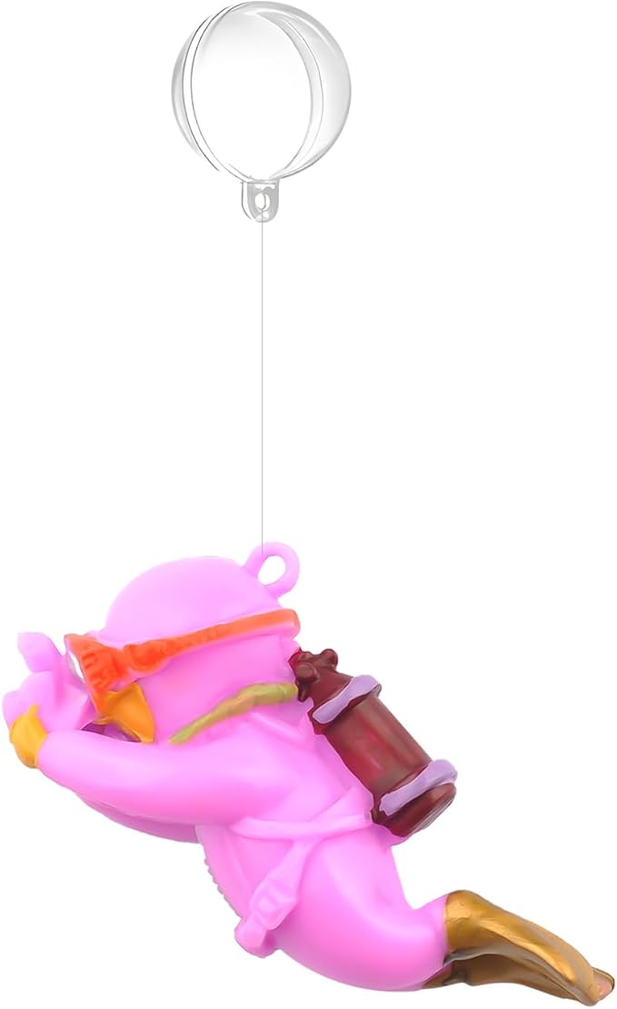 onesimcr Floating Fish Tank Decorations, Aquarium Decorations, Lovely Diver Fish Tank Decorations, Floating Device Fish Tank Accessories，Suitable for All Kinds of Fish Tanks(Orange)…