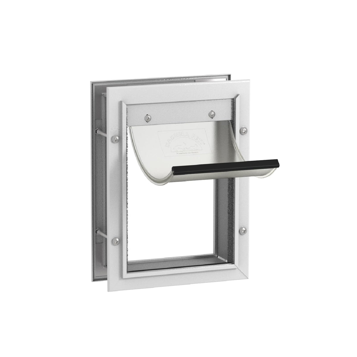 Hakuna Pets Aluminum Dog & Cat Door - 2-Way Lock Pet Door for Wall, Screen
