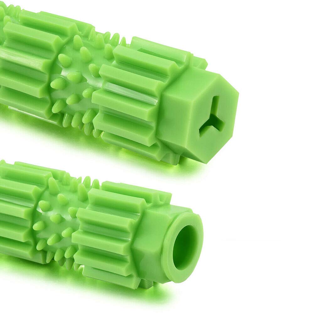 oAtm0eBcl Pet Dog Chew Toy, TPR Rubber Stick Puppy Chewy Toy for Aggressive Chewer, Teeth Cleaning & Slowing Feeding Toy for Dogs Green L