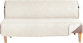 H.VERSAILTEX Futon Cover Reversible Sofa Slipcover Furniture Protector Water Resistant 2 Inch Wide Elastic Straps Sofa Bed Pets Kids Dog Cat Fit Sitting Width Up to 70"(Futon, Ivory/Beige)