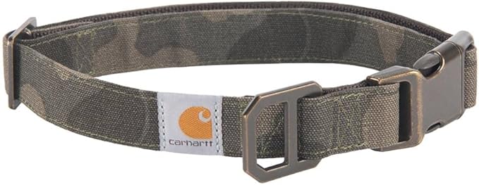 Carhartt Nylon Duck Dog Collar, Fully Adjustable Durable 2-Ply Cordura Nylon Canvas Collars for Dogs
