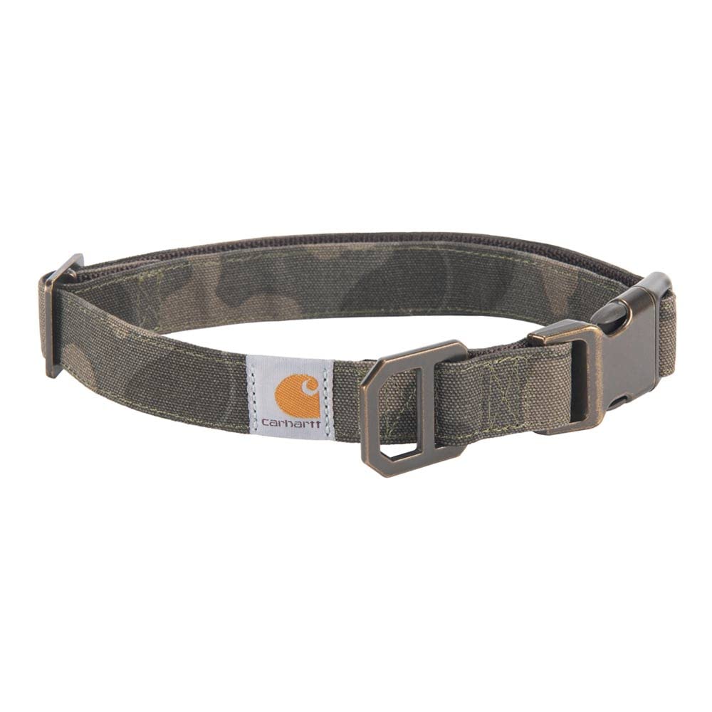 Carhartt Nylon Duck Dog Collar, Fully Adjustable Durable 2-Ply Cordura Nylon Canvas Collars for Dogs, Brite Lime, Large