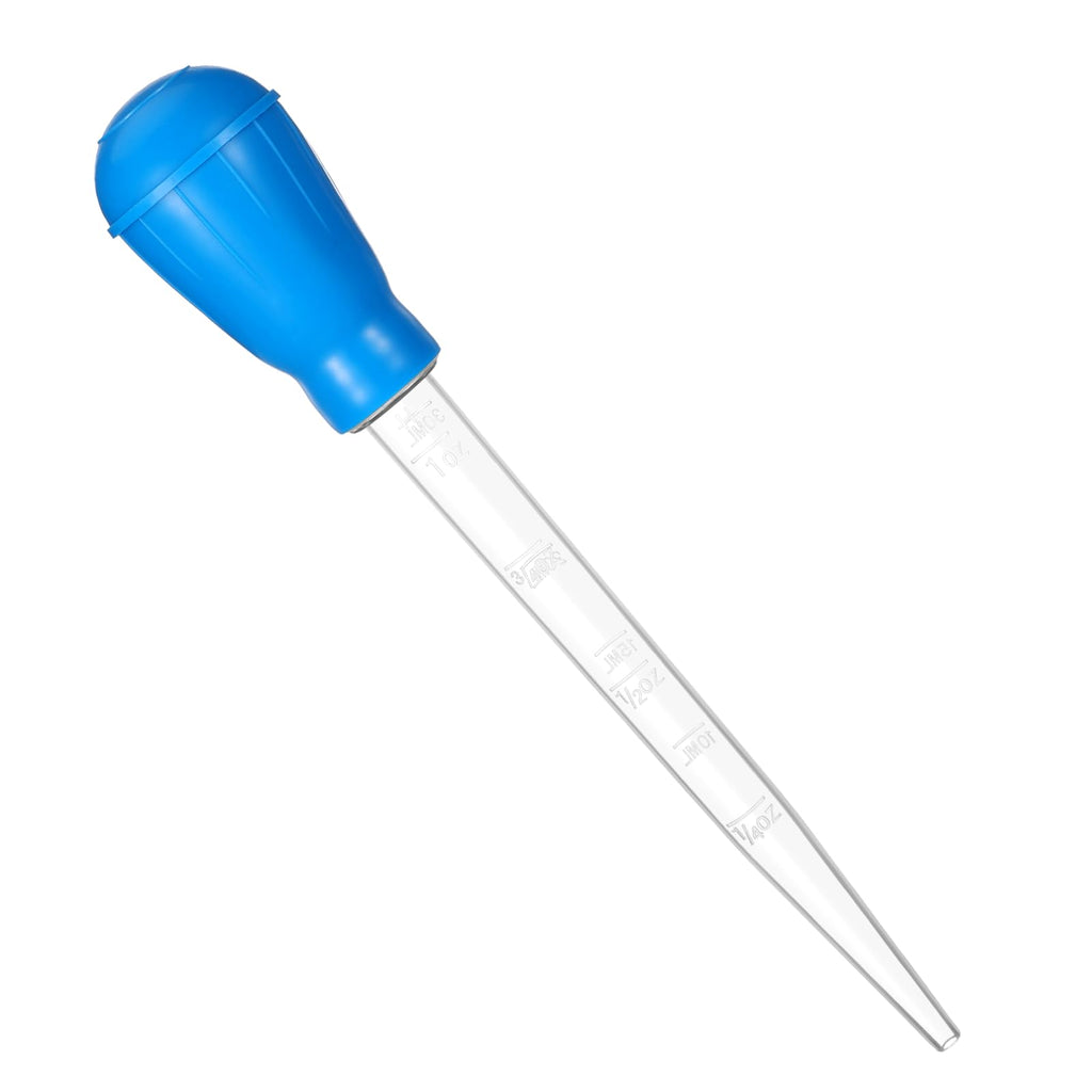 Qulkws Aquarium Cleaning Dropper, 30ml Aquarium Clean Pipette Dropper, Manual Fish Tank Water Changer, Gravel Cleaning Straw, Fish Tank Cleaning-Tool, Feeder Pipette (Blue)