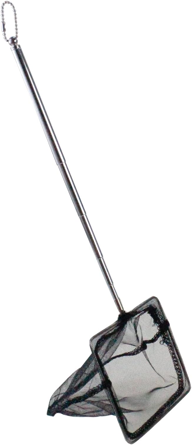 AQUANEAT Aquarium Net with Extendable Long Handle, Adjustable Wastes Skimming Cleaning Tools for Fish Tanks
