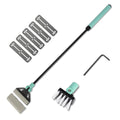 UPETTOOLS Aquarium Clean Tool 6 in 1 Fish Tank Cleaning Kit Algae Scraper Scrubber Pad Adjustable Long Handle Fish Tank Brush Cleaner Set