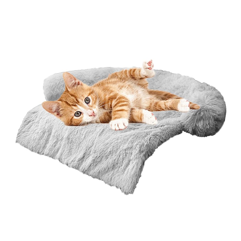 Tinaco Calming Dogs/Cats Bed Mats, Dog Pad Washable Removable Couch Cover, Plush Long Fur Mat for Pets, Waterproof, Perfect for Small, Medium and Large Dogs and Cats (Desert Brown, 45"x37"x 6.0")