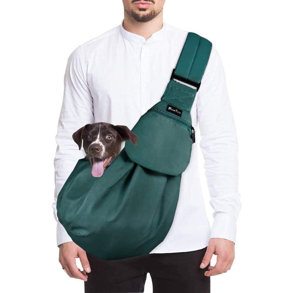 SlowTon Dog Carrier Sling - Thick Padded Shoulder Strap Adjustable, DGY S