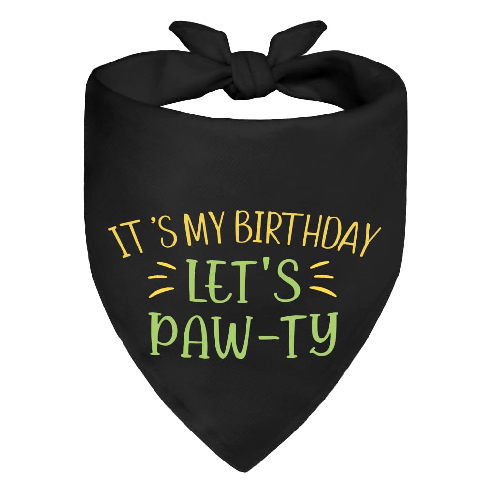 WHTYEFZ It's My Birthday Green Dog Bandana, Birthday Pet Scarf