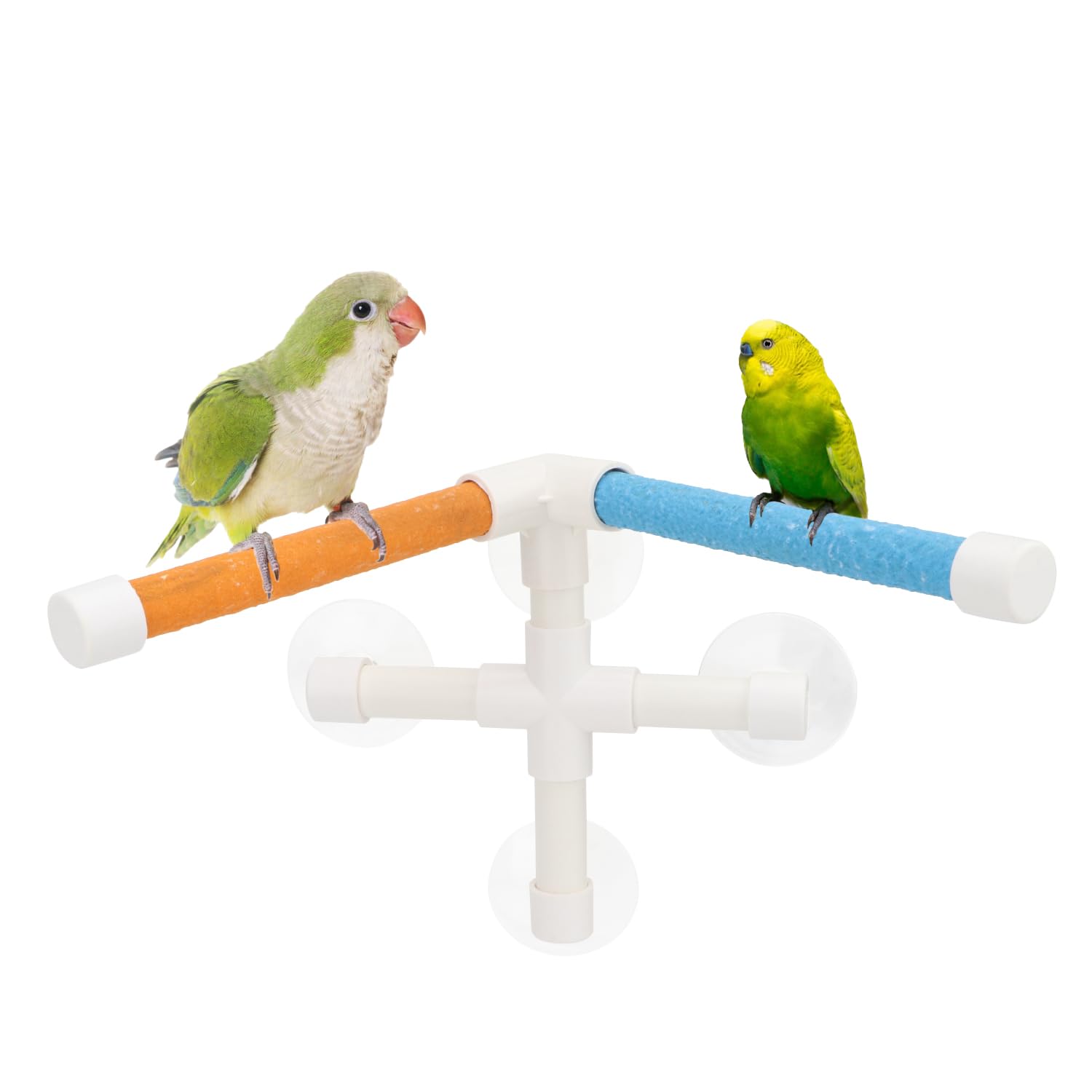 Hypeety Portable Suction Cup Bird Window and Shower Perch Toy Parrot Stand