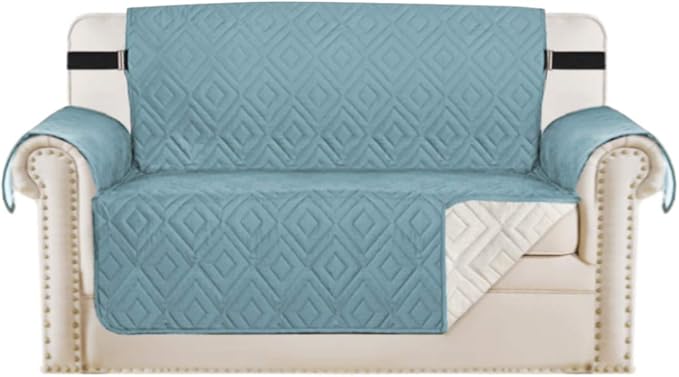 H.VERSAILTEX Reversible Chair Cover Furniture Protector Anti-Slip Couch Cover Water Resistant 2" Elastic Straps Chair Slipcover Pets Kids Fit Sitting Width Up to 21" (Chair:75" x 65"
