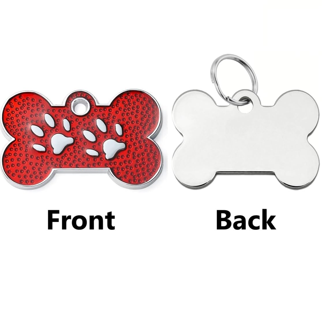 Personalized Dog/Cat Cute Paw Pet ID Tag with Unique Laser Engraving Name and Phone Number for Pet Collar or Key Chain (Pink)