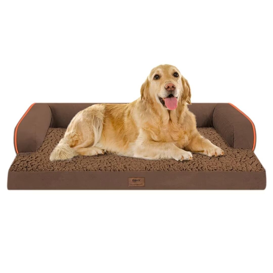 MEKIY Orthopedic XL Dog Bed with Bolster for Extra Large Size Dogs
