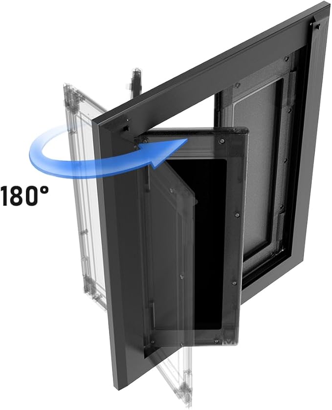 Aluminum Large Dog Door for Medium Large Dogs Up to 110 LBS, Black