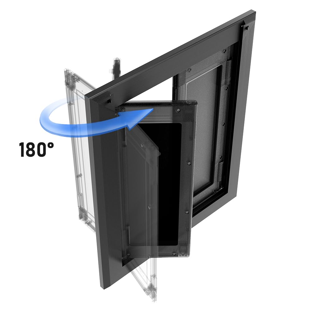 Aluminum Large Dog Door for Medium Large Dogs Up to 110 LBS, Black