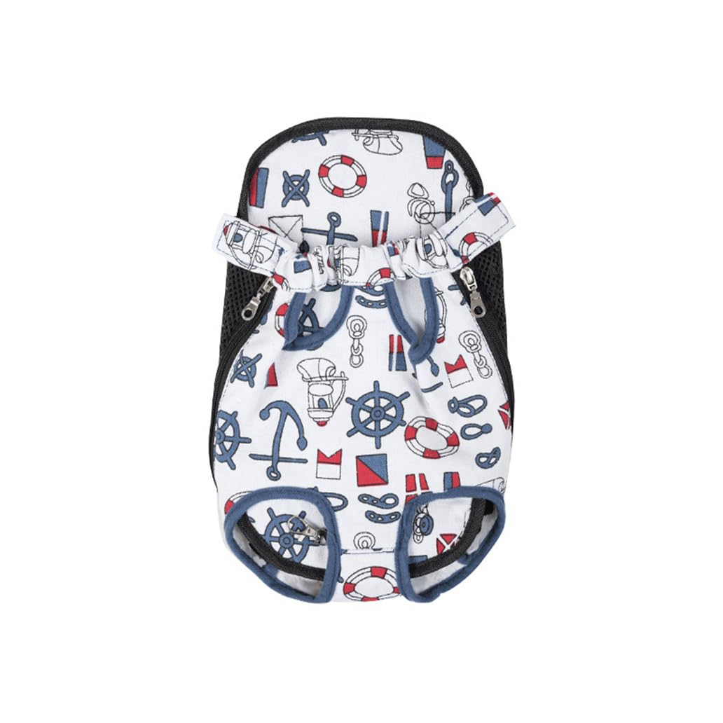 Leconpet Pet Carrier Backpack, Legs Out Adjustable Pet Front Cat Dog Carrier Backpack, Easy-Fit Dog Travel Backpack Carrier for Hiking Camping for Small Medium Puppies Cats (M, Cartoon Ship)