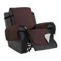 H.VERSAILTEX Reversible Quilted Recliner Covers Water Resistant Furniture Protector for Reclienr Chair with Elastic Straps for Pets Kids Sitting Width Up to 28"(Oversized Recliner, Brown/Beige)
