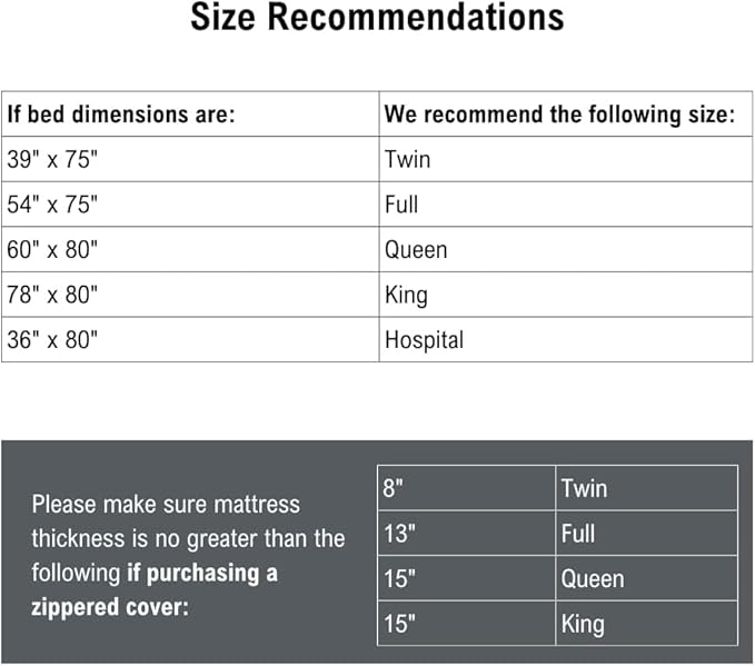 DMI Waterproof Mattress Protector, Mattress Pad, Waterproof Mattress Cover, Bed Pad and Bed Coverr, Encased Zippered Fit, King, White