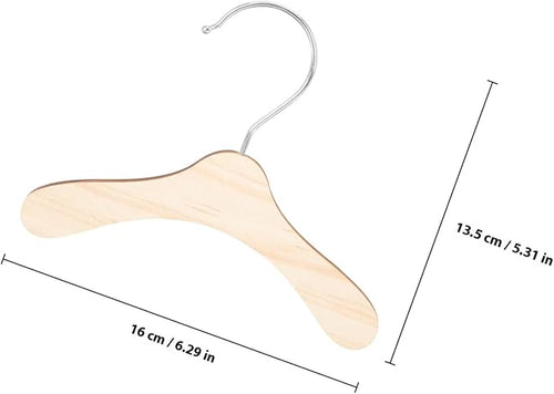 10pcs Small PET Clothes Hangers, Wooden Stainless Steel, Portable