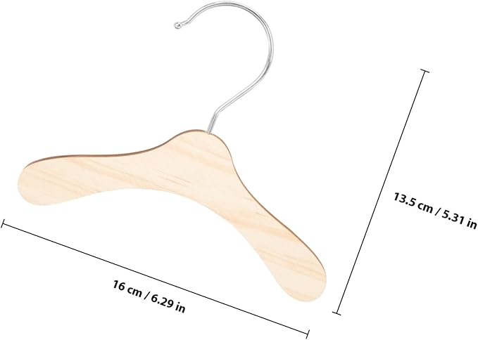 GLSTOY Wooden Dog Clothes Hangers 8.66 Inch Small Pet Apparel Hangers Wear-Resistant Household Dog and Cat Clothes Storage Accessory