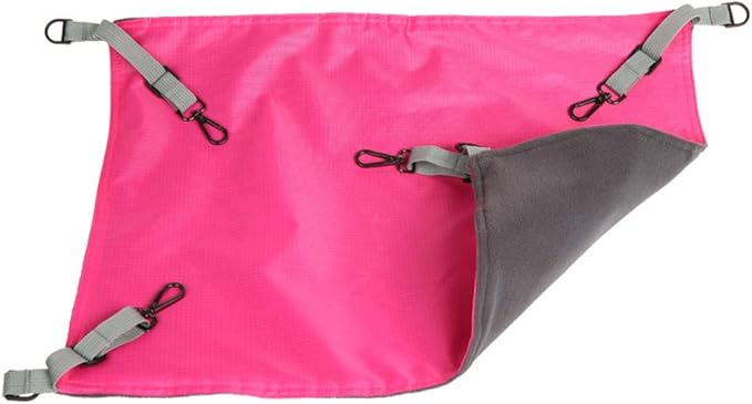 RivenAn Hanging Cat Hammock, Pet Hammock for Cage, Adjustable Cat Bed Two Sides Comfortable/Waterproof Resting Sleepy Pad for Cats Small Dogs Rabbits or Other Small Animals (Pink)