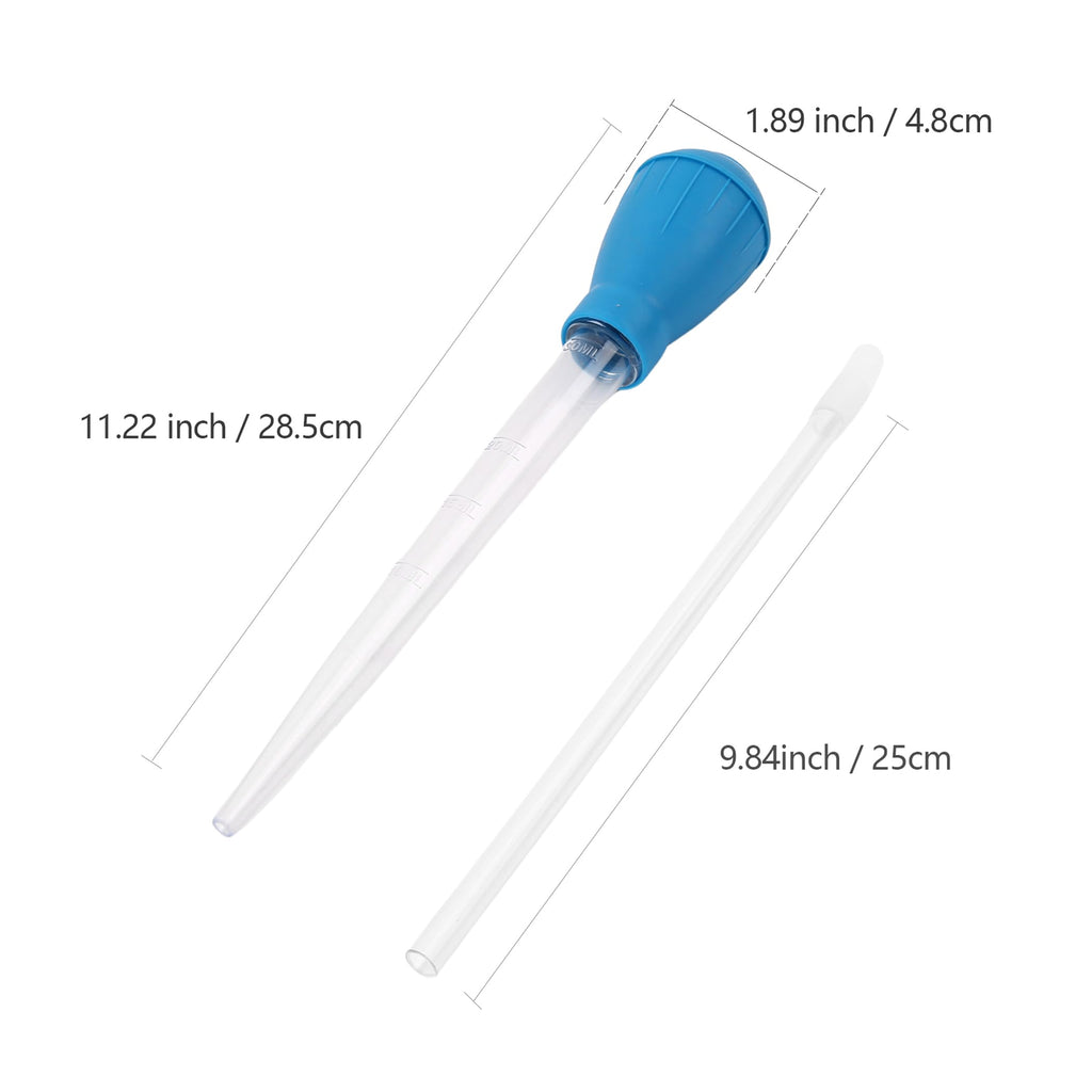 Vagocom 2Pcs Manual Fish Tank Cleaning Tools,30ml Aquarium Water Changer,21 Inches Multifunction Siphon Dropper for Fish Bowl Waste Remover,Aquarium Bottom Gravel Waste Clean,Coral Feeder(Blue)