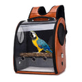 Bird Carrier Clear Parrot Outing Backpack APET Transparent Acrylic Bird Travel Carrier Parrot Travel Cage Panoramic Pet Backpack for Puppy Kitten 33x38x17cm (Pink)