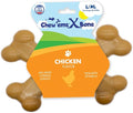Chew’EMS X Bone Dog Chew Toy for Aggressive Chewers – Long-Lasting Chicken Flavor Nylon Bone – Durable, Rawhide-Free Dental Toy - Large Size – Made in USA