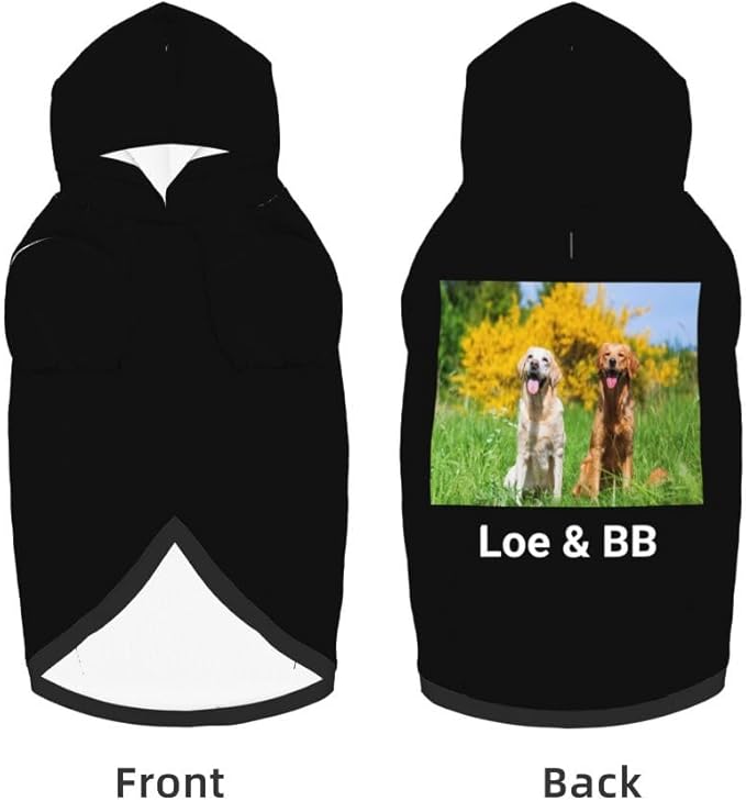 Custom Dog Hoodie Personalized Photo Text Logo Name Dog Clothes, Soft & Warm for Puppy Sweatshirt Hooded for Small Medium Large Dogs Girl/Boy Cats/Kitten, MediumPurple, L