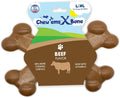 Chew’EMS X Bone Dog Chew Toy for Aggressive Chewers – Long-Lasting Beef Flavor Nylon Bone – Durable, Rawhide-Free Dental Toy - Large Size – Made in USA