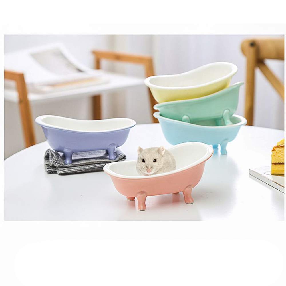 KnocKconK Summer Hamster Ceramic Bed Bathtub, Small Animal Ice Accessories Cage Hideout Toys，Bird Relax Habitat House, Sleep Pad Nest or Hamster, Food Bowl for Guinea Pigs/Squirrel/Chinchilla