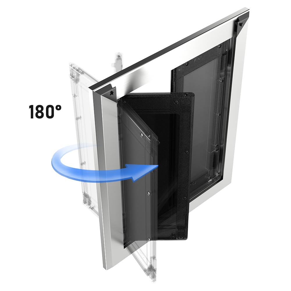 Aluminum Large Dog Door for Medium Large Dogs Up to 110 LBS, Black