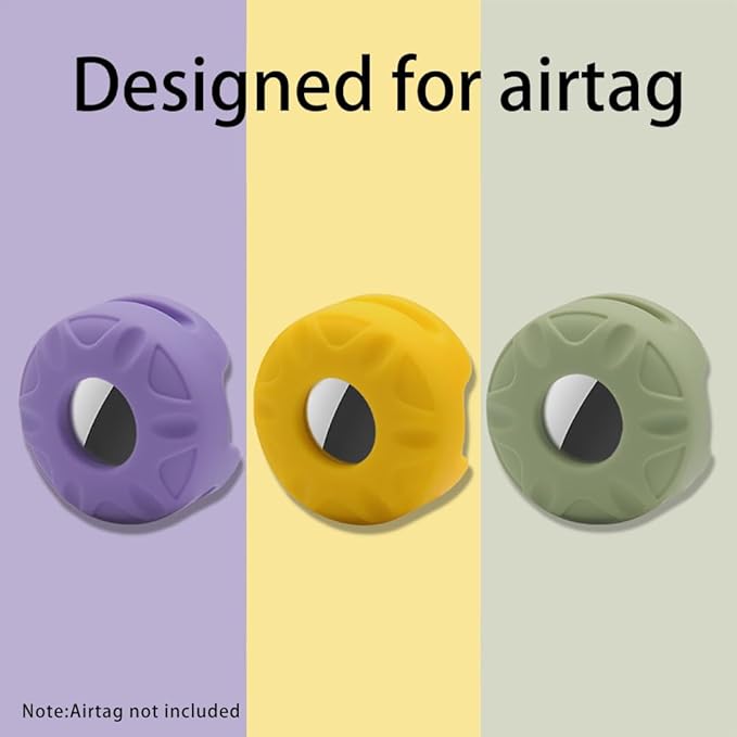 Breakaway Cat Collar with Airtag Holder,Kitten Collar with Apple Air Tag Holder and Bell for Girl Boy Cats, 0.4 Inches in Width and Lightweight. (Green Sunflower)