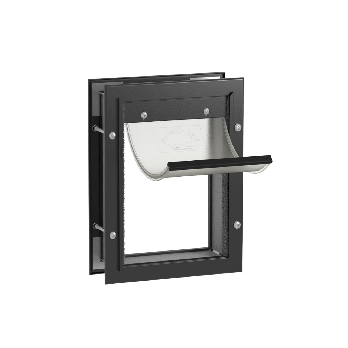 Hakuna Pets Aluminum Dog & Cat Door - 2-Way Lock Pet Door for Wall, Screen