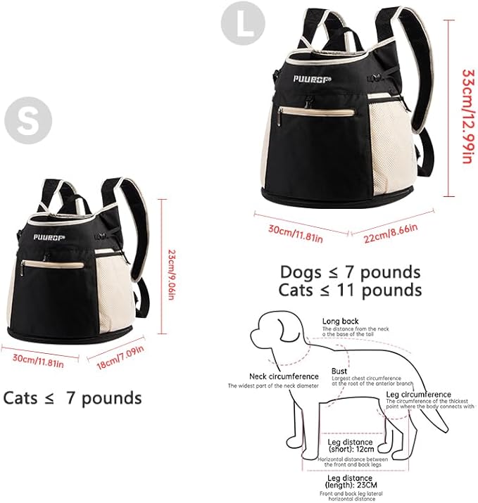 Backpack for Dog Accessories Small Dog cat go Out Bag Break Free Walk Dog Dirty pet Backpack Car Bag (Beige, Small)