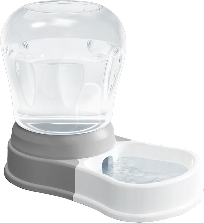 STALTWO 1.6 Gallon Automatic Gravity Dog Water Dispenser, BPA-Free, Grey