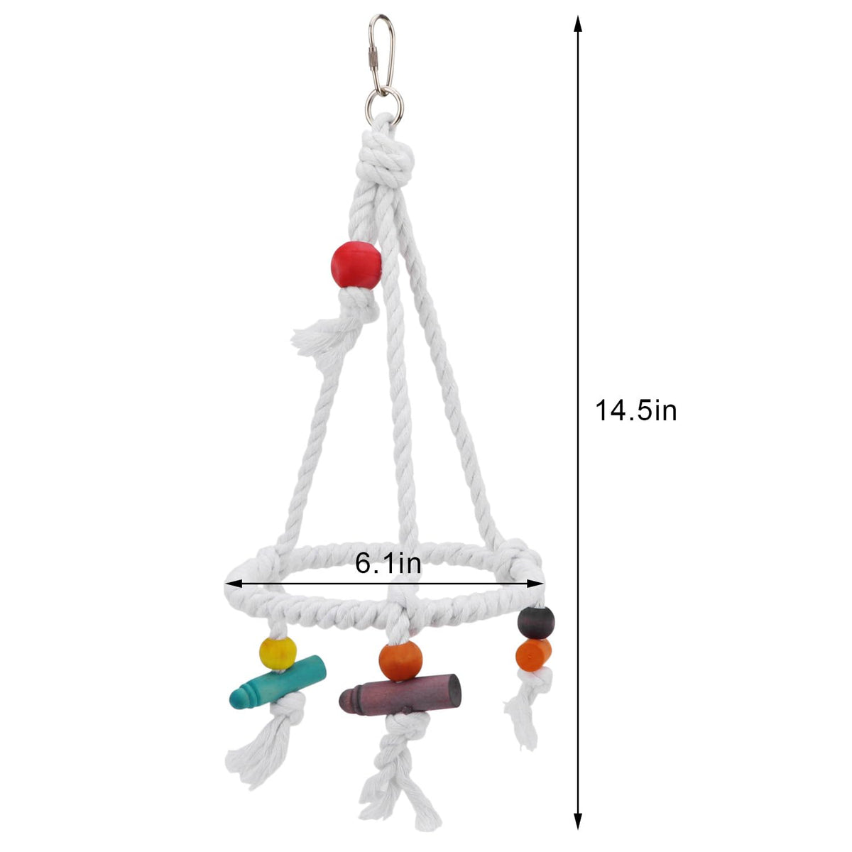 Hypeety Bird Swing Multi Birds Cotton Rope Round Hanging Hammock Perch Toy