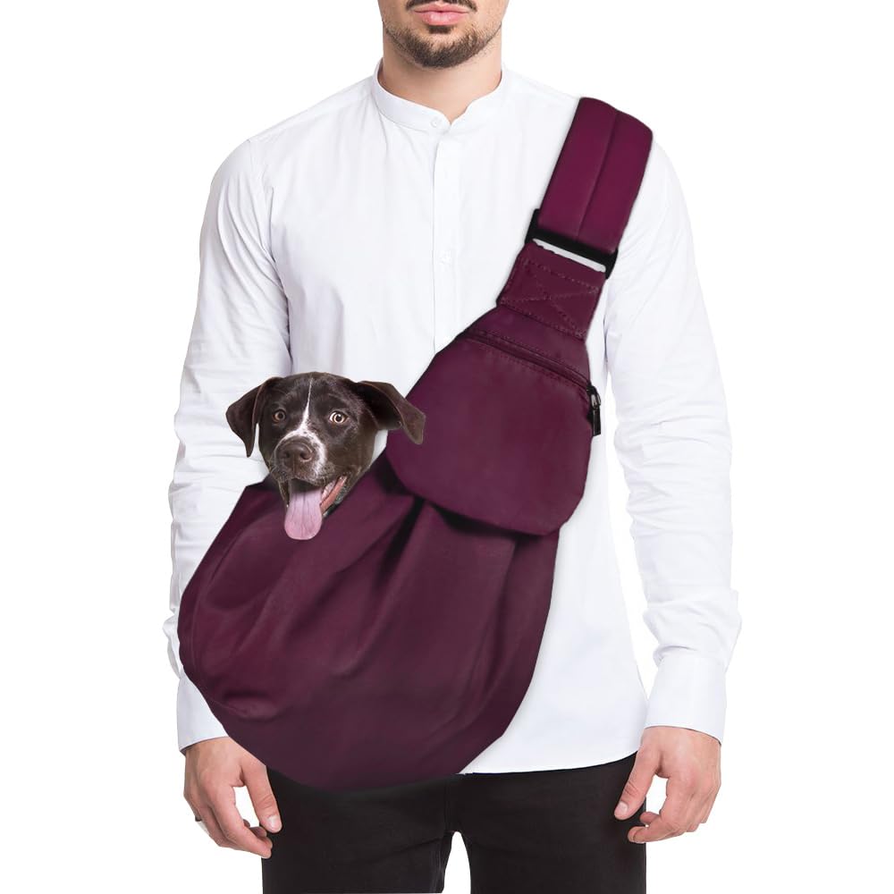SlowTon Dog Carrier Sling - Thick Padded Shoulder Strap Adjustable, DGY S