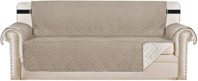 H.VERSAILTEX Reversible Chair Cover Furniture Protector Anti-Slip Couch Cover Water Resistant 2" Elastic Straps Chair Slipcover Pets Kids Fit Sitting Width Up to 21" (Chair:75" x 65"