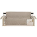 H.VERSAILTEX Reversible Sofa Slipcover Furniture Protector Water Resistant 2 Inch Wide Elastic Straps Sofa Cover Couch Covers Pets Kids Fit Sitting Width Up to 66" (Sofa: 75" x 110", Khaki/Beige)