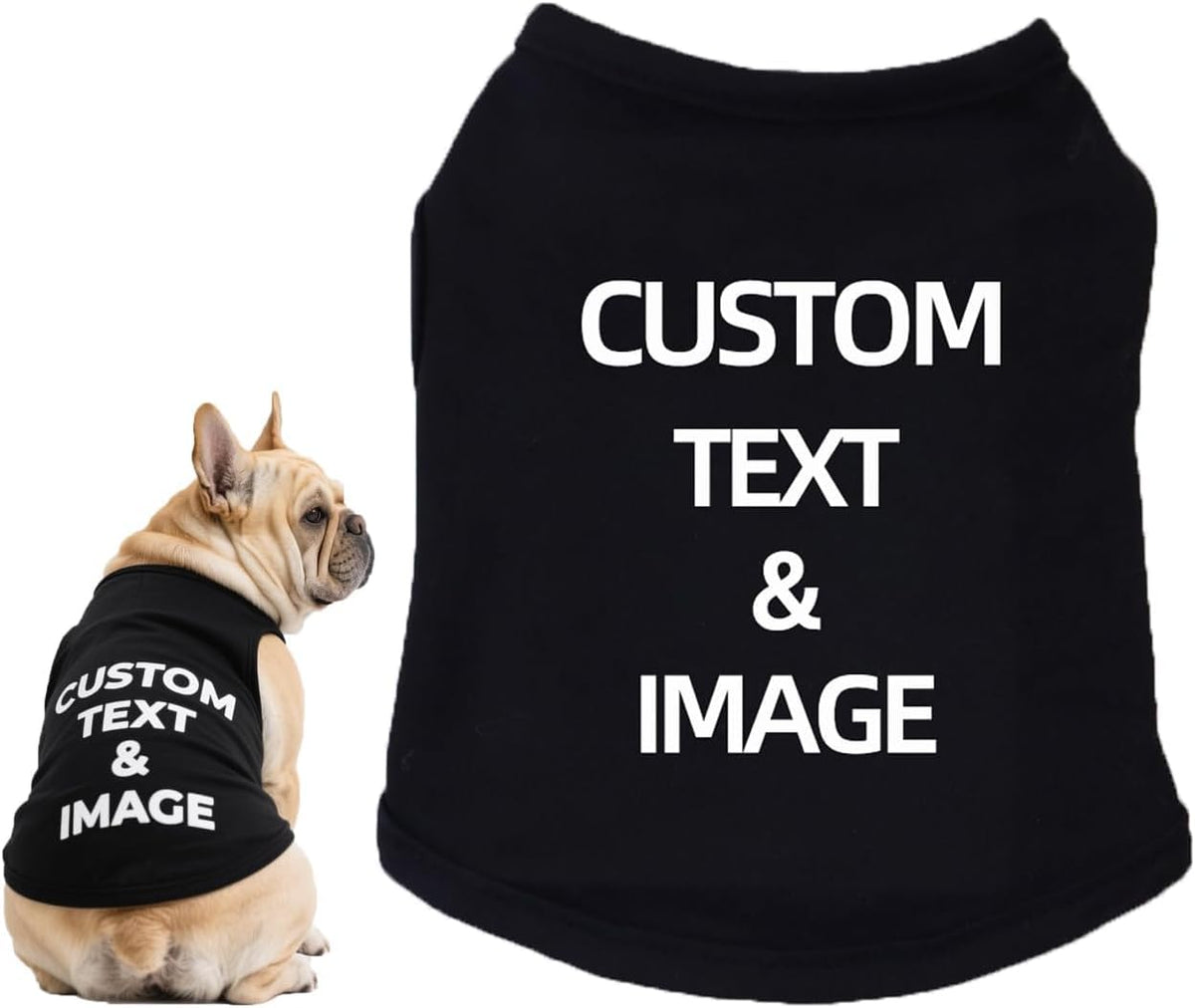 Custom Dog Shirt,Personalized Pet Apparel with Name Text Photo Image,Lightweight Breathable Puppy Kitten Cotton Vest for Small Medium Large Dogs Cats,Puppy Gift (Blue, 5X-Large)